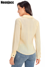 Load image into Gallery viewer, Neonjacc Women's Button Down Shirt Long Sleeve Tie Knot Blouses